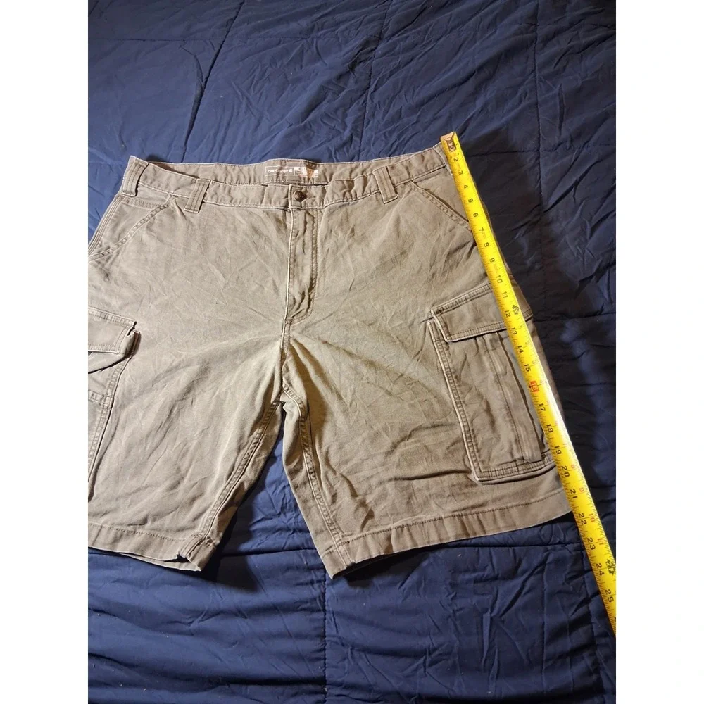 Carhartt Relaxed Fit Canvas Work Shorts Mens Size 42‎ Khaki Utility Cargo Rugged